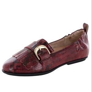 FITFLOP | allegro adrenaline red snakeskin embossed buckle loafer, size 7.5